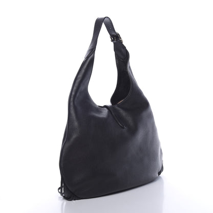 Gucci Calfskin Large New Jackie Nouveau Fringe Hobo Black 3 of 11