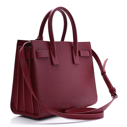 Saint Laurent Grained Calfskin Baby Sac De Jour Opyum Red 3 of 8