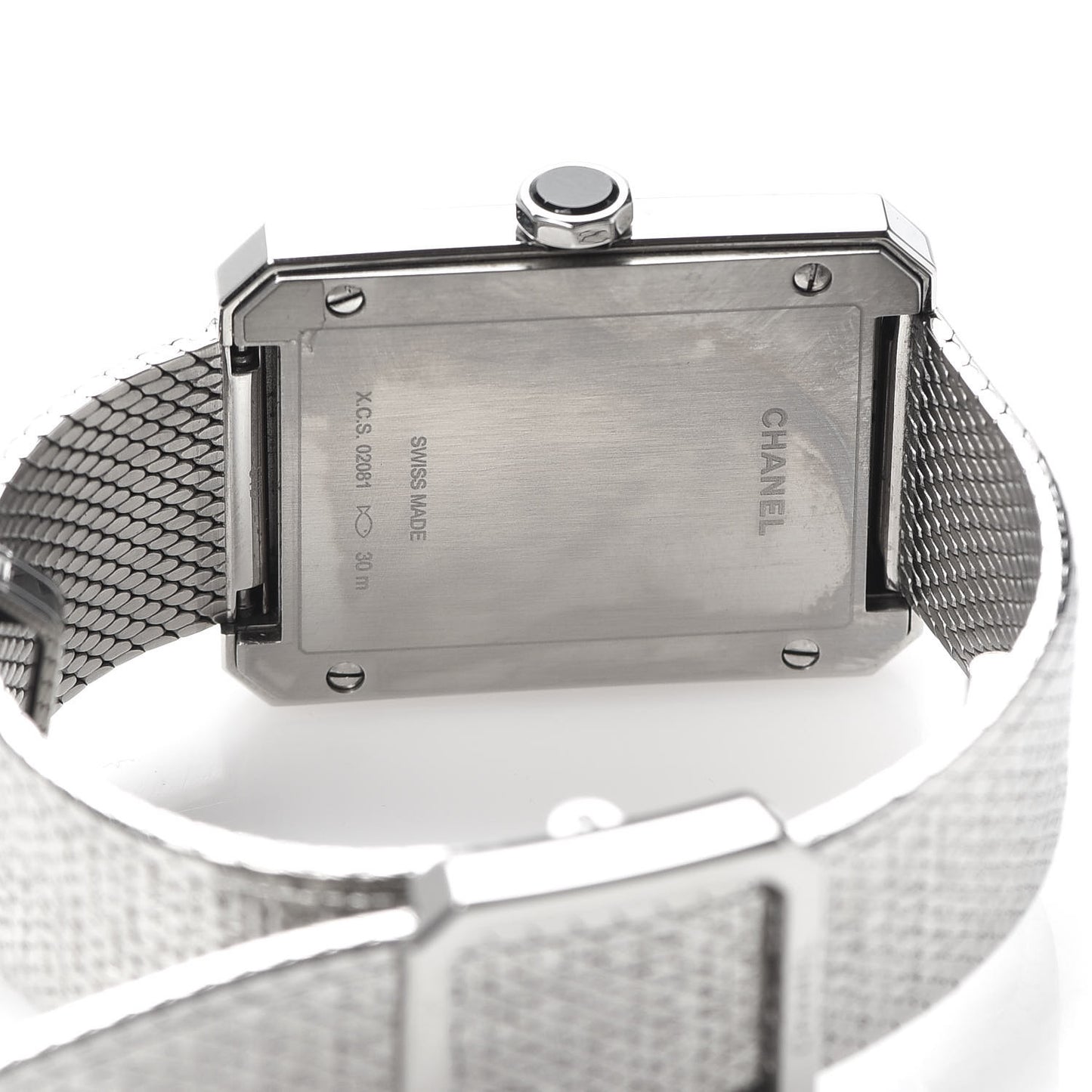 Stainless Steel 26mm Boy-friend Tweed Quartz Watch Black