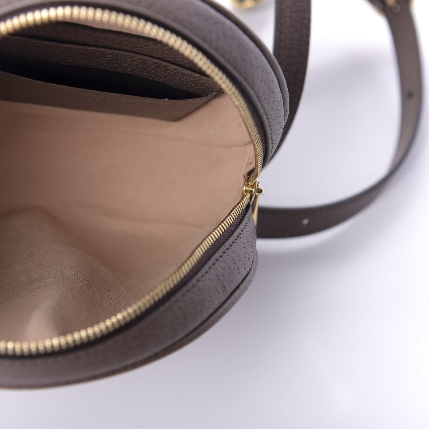 GG Supreme Monogram Web Mini Ophidia Round Backpack Brown