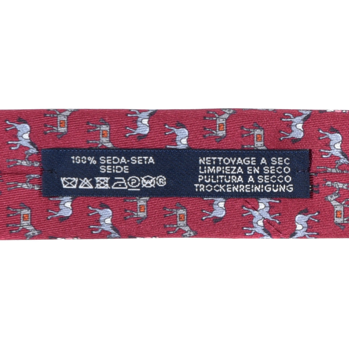 Silk Mens Horse Robot Neck Tie Lie De Vin Blue Gris