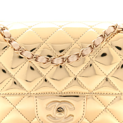 Chanel Mirror Calfskin Metallic Calfskin Quilted Hollywood Boulevard Mini Flap Gold 7 of 10