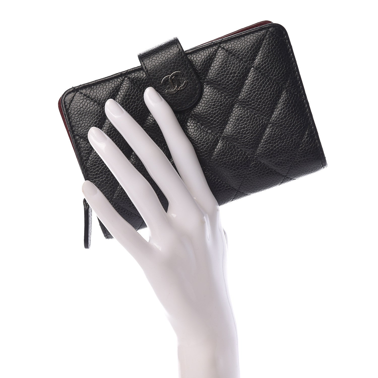 Chanel Caviar Quilted Zipped Pocket Wallet Black 2 of 10