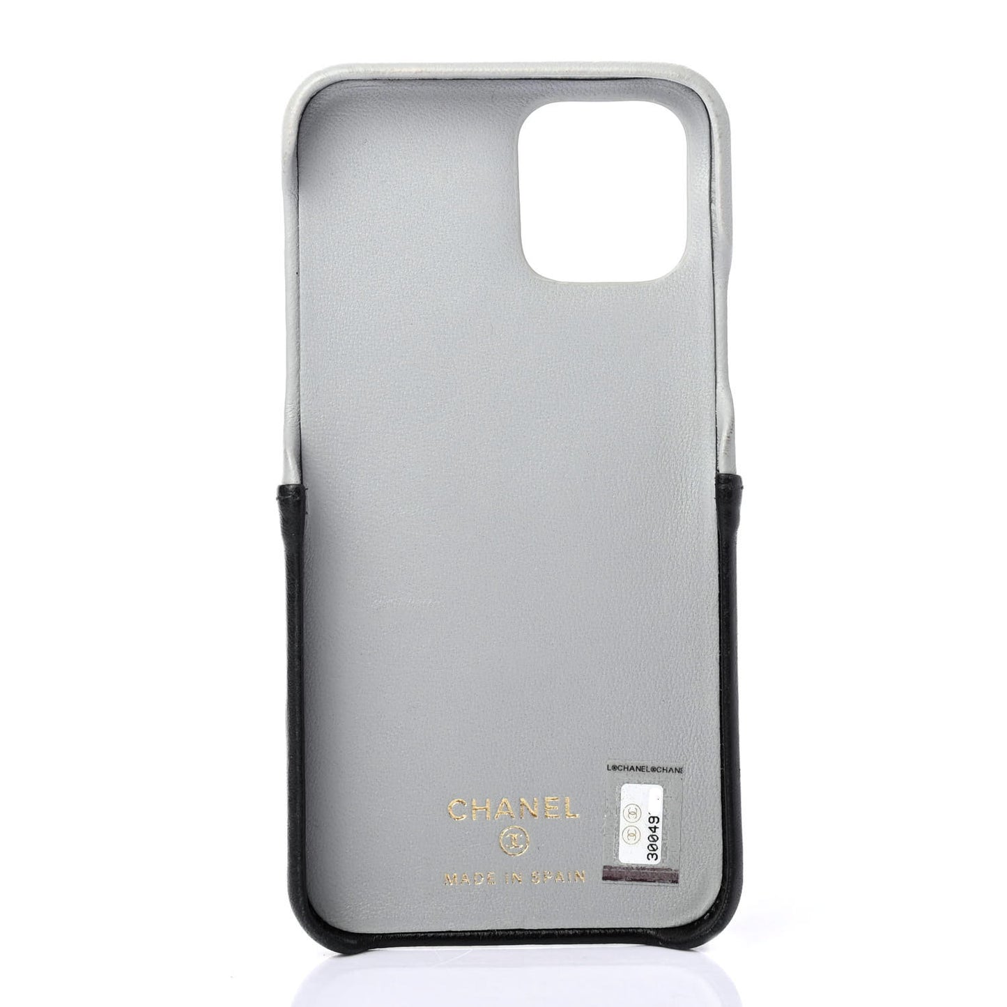 Lambskin Quilted iPhone Pro Max Case Grey Black