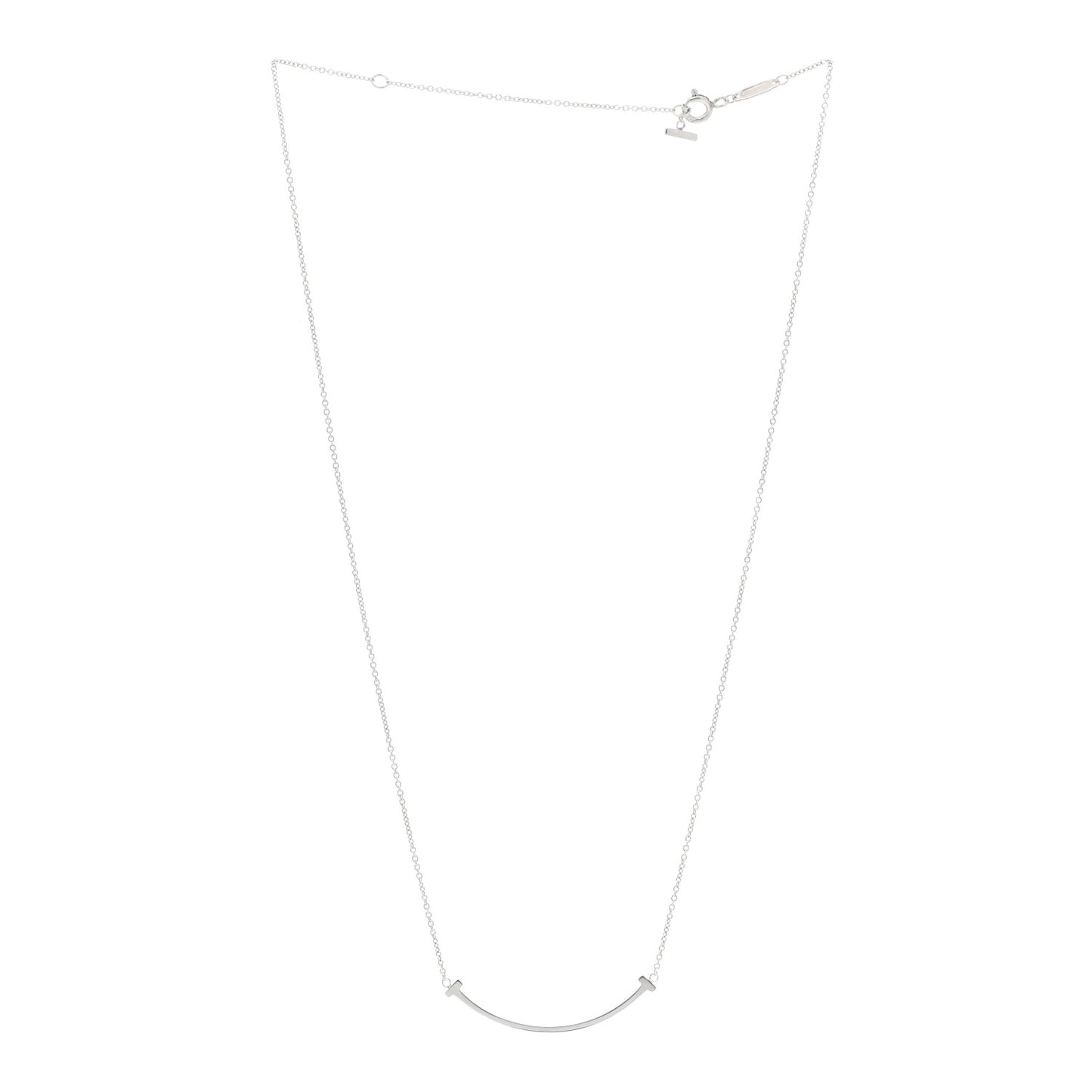 Sterling Silver Small T Smile Pendant Necklace