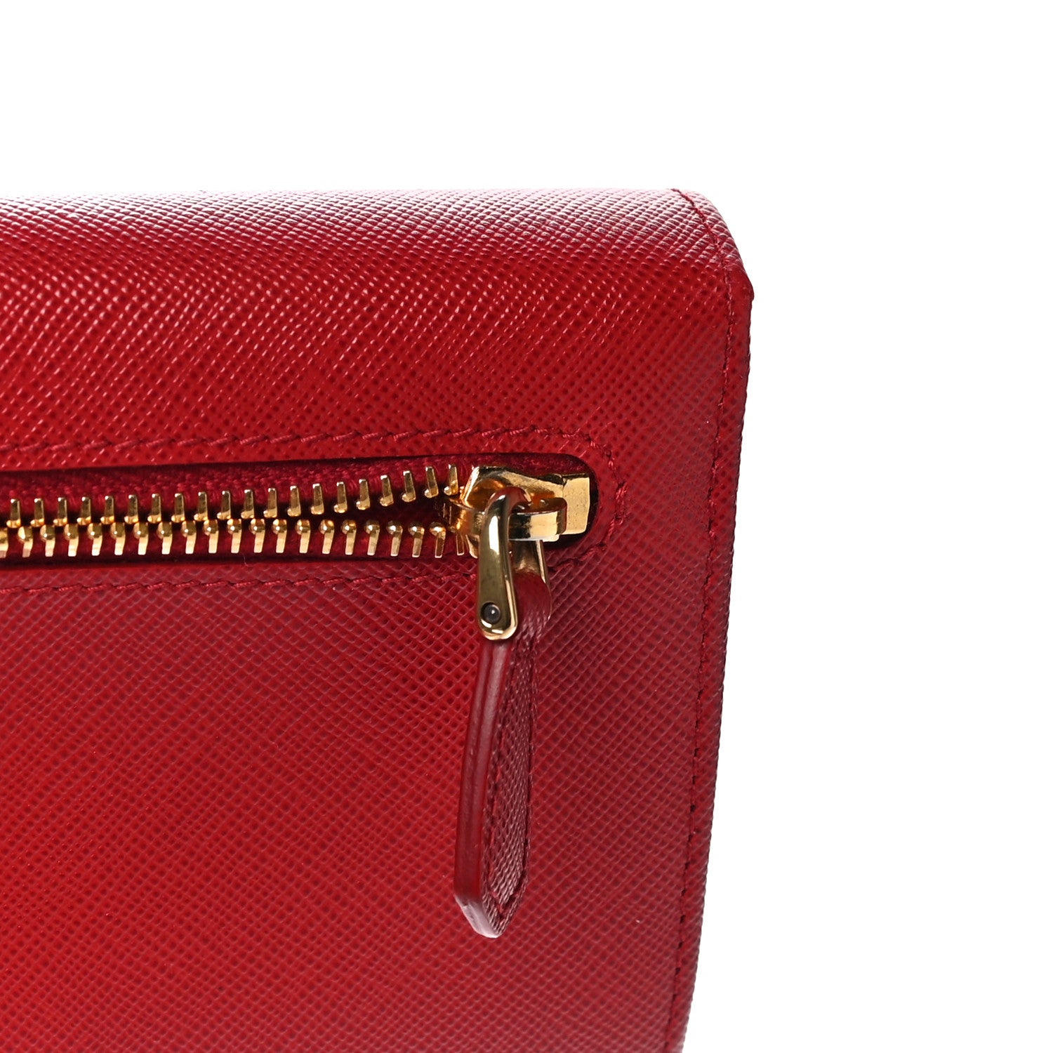 Prada Saffiano Bi-Color Metal Continental Flap Wallet Fuoco Papaya 10 of 17