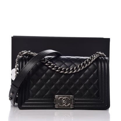 Chanel Caviar Quilted Medium Boy Flap Black 8 of 8