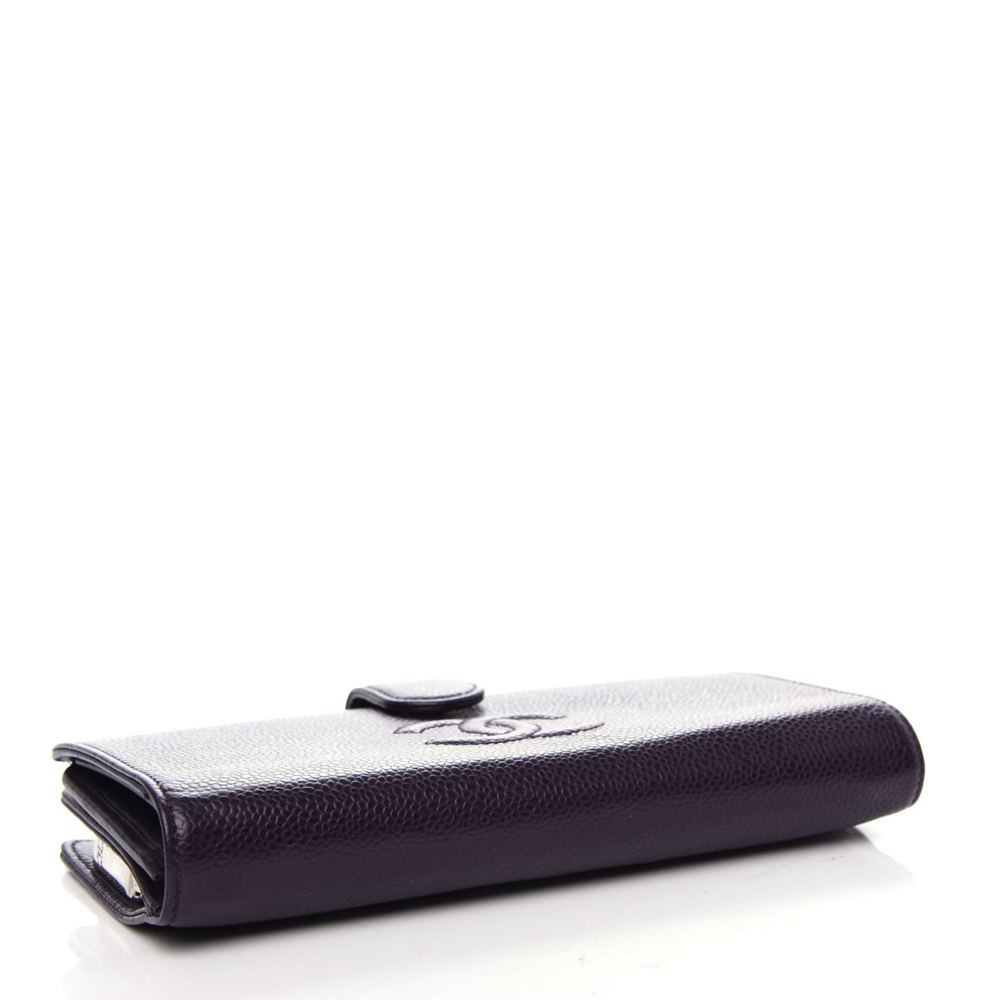 Caviar Timeless CC French Long Wallet Purple