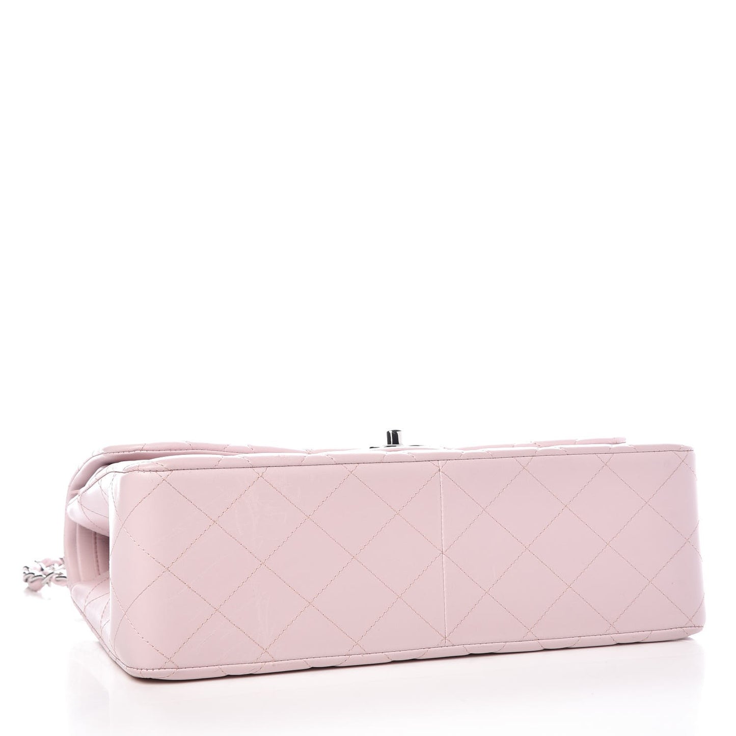 Lambskin Quilted Jumbo Double Flap Light Pink