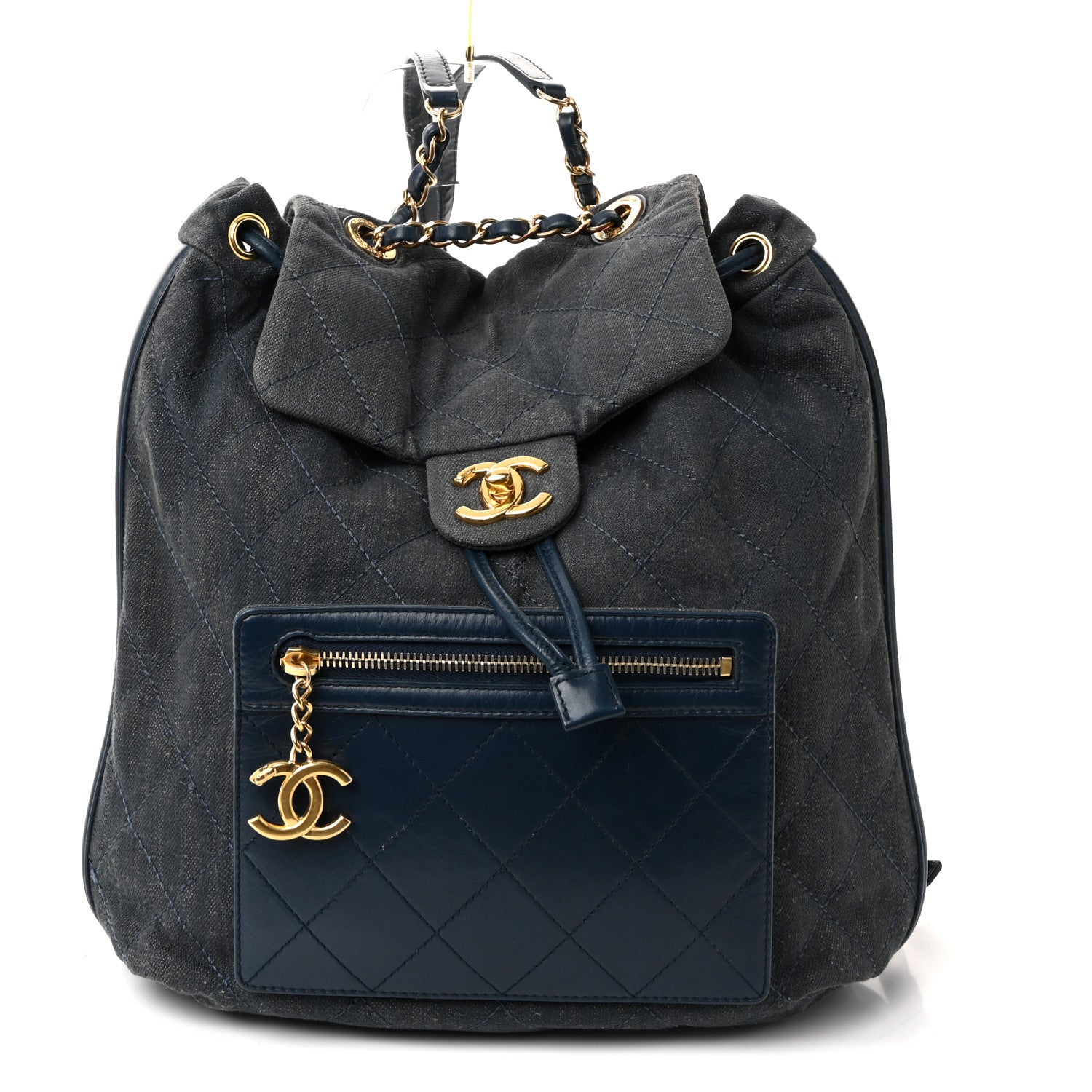 Chanel Denim Calfskin Quilted Backpack Blue 1 of 10
