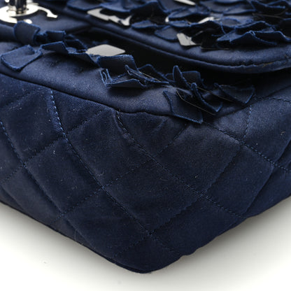 Chanel Satin Paillette Sequin Quilted Medium Single Flap Navy 9 of 9