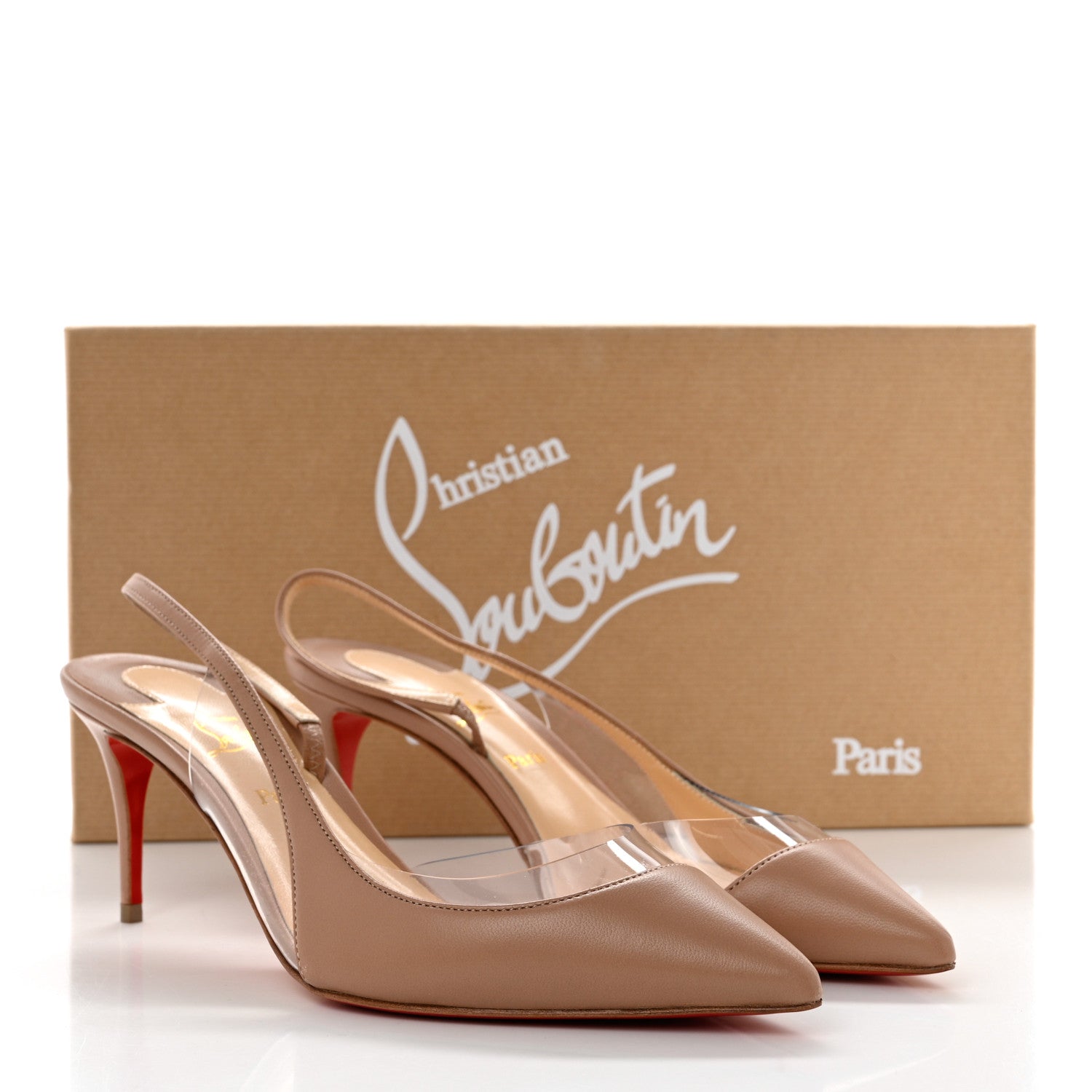 Christian Louboutin Nappa PVC Optisexy 70 Pumps 36 Nude 8 of 8