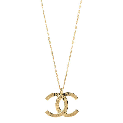 Chanel Metal CC Paris Button Necklace Gold 1 of 5