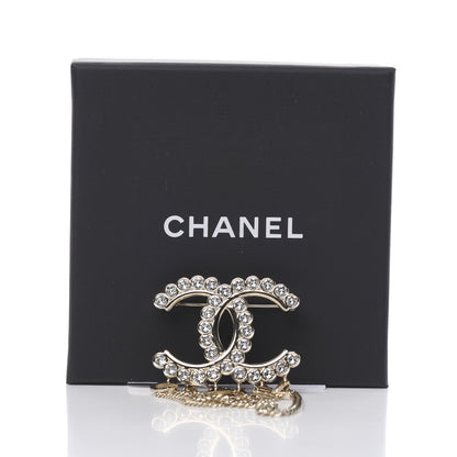 Chanel Metal Crystal Bow-tiful CC Chain Brooch Gold 5 of 5