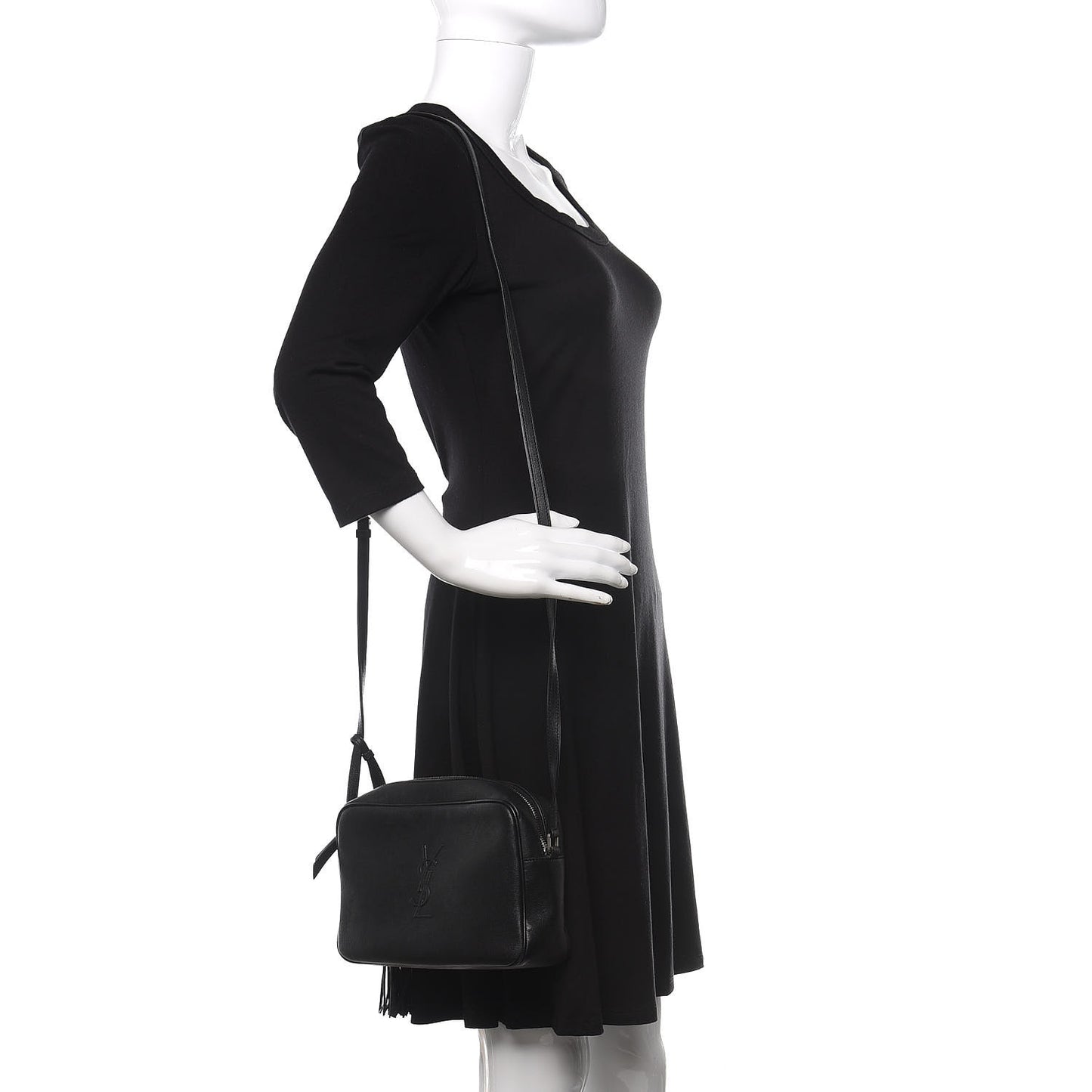 Lambskin Monogram Small Lou Camera Bag Black