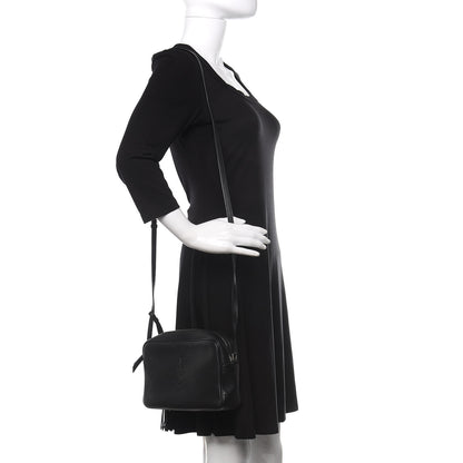 Saint Laurent Lambskin Monogram Small Lou Camera Bag Black 2 of 12