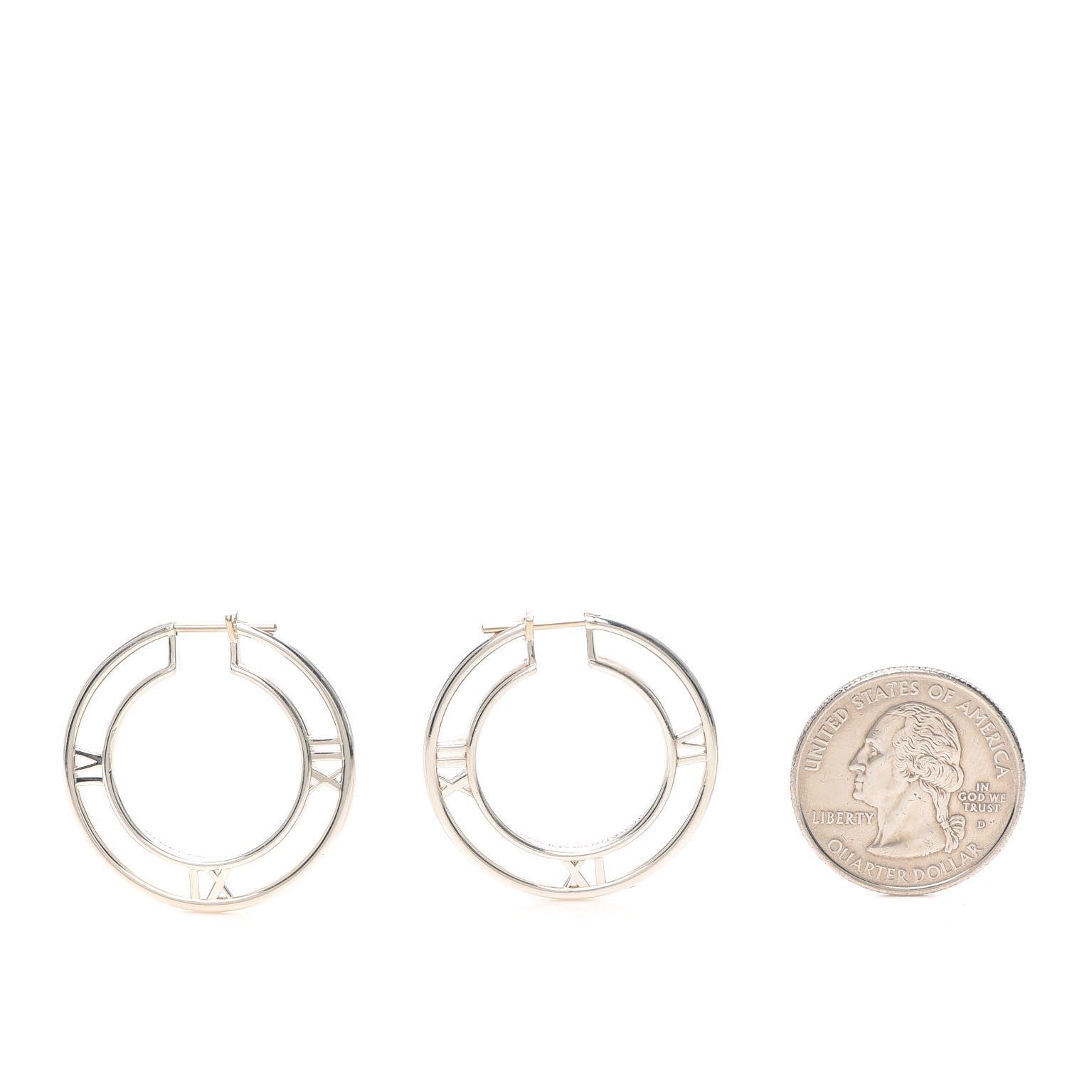 Tiffany Sterling Silver Atlas Cutout Hoop Earrings 2 of 4