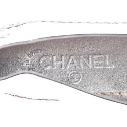 Chanel Laminated Goatskin CC Espadrilles 39 Silver 9 of 11