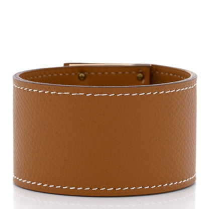 Hermes Epsom Kelly Dog Bracelet T3 Gold 3 of 6