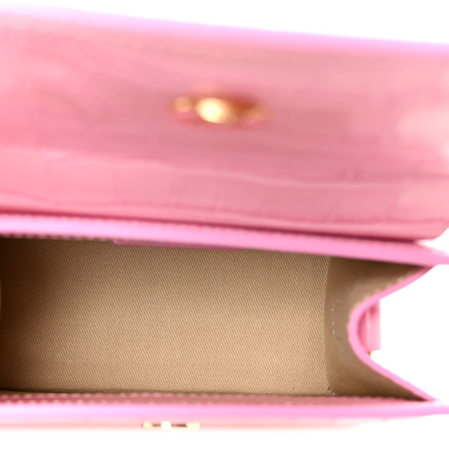 Jacquemus Calfskin Crocodile Embossed Le Chiquito Moyen Pink 5 of 9