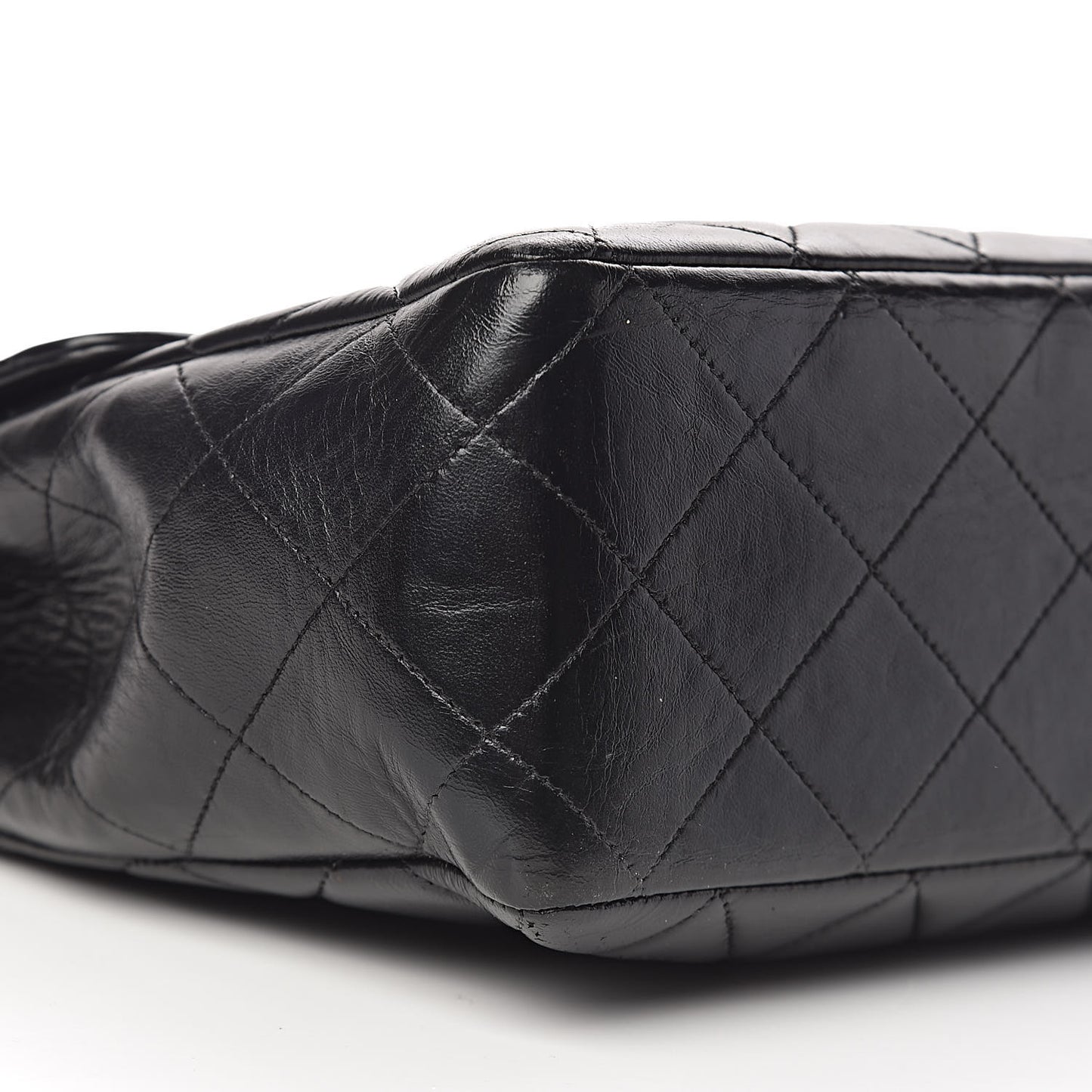 Lambskin Quilted Jumbo Single Flap Black