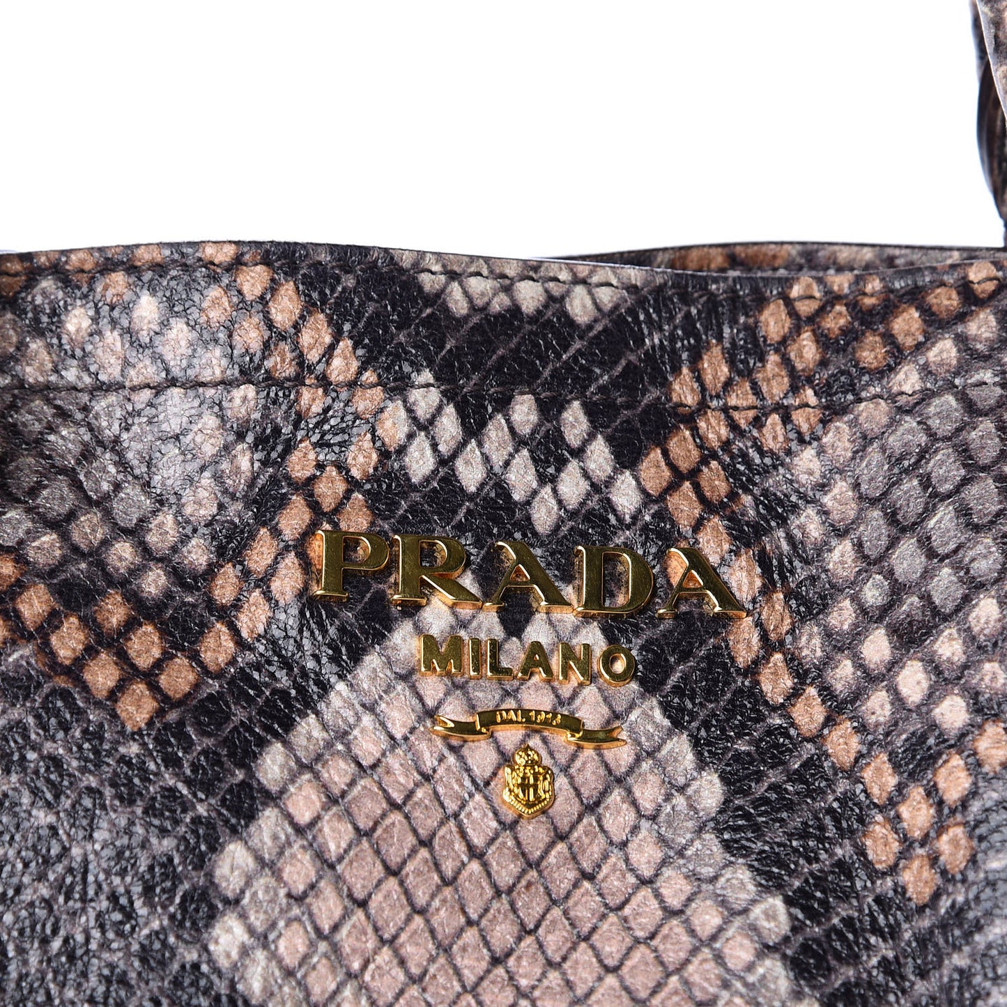 Cervo Lux Snakeskin Print Shopping Bag Naturale