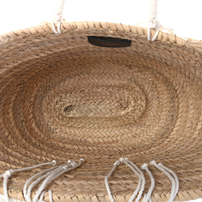 Celine X DAVID KRAMER Raffia Calfskin Panier Bag White 5 of 8
