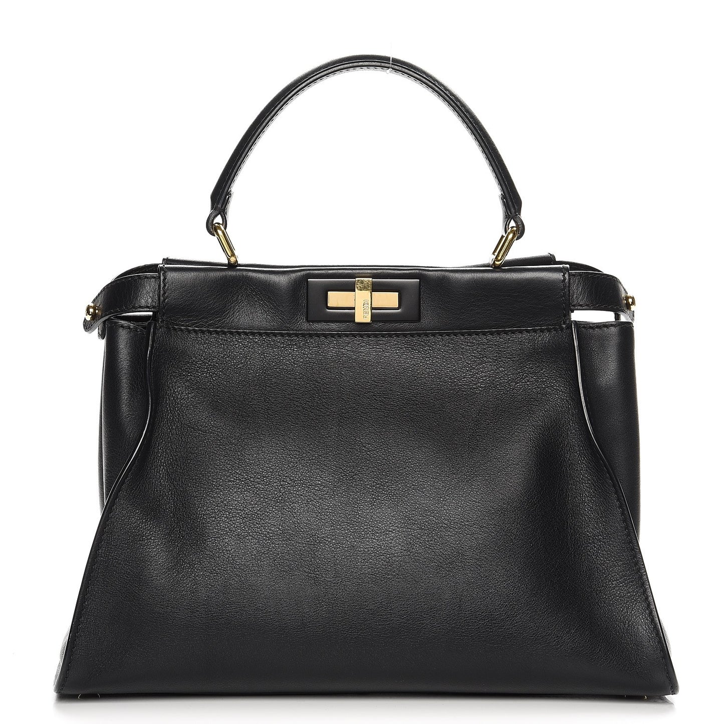 Vitello Seta Shiny Nappa Medium Peekaboo Iconic Satchel Black