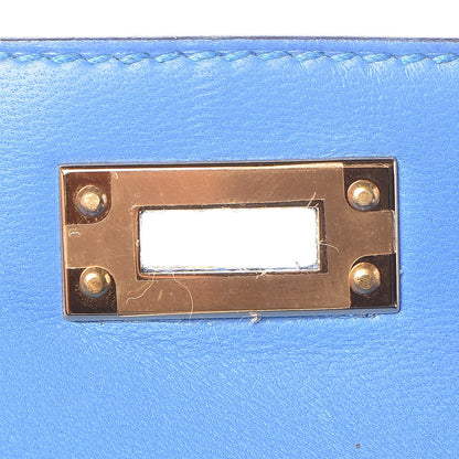 Hermes Ostrich Mini Kelly Sellier 20 Blueet 40 of 60