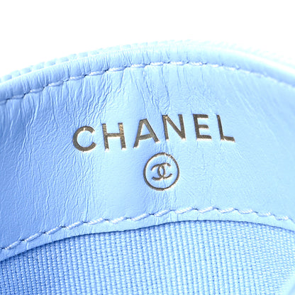 Chanel Caviar Quilted Card Holder Light Blue 6 of 9