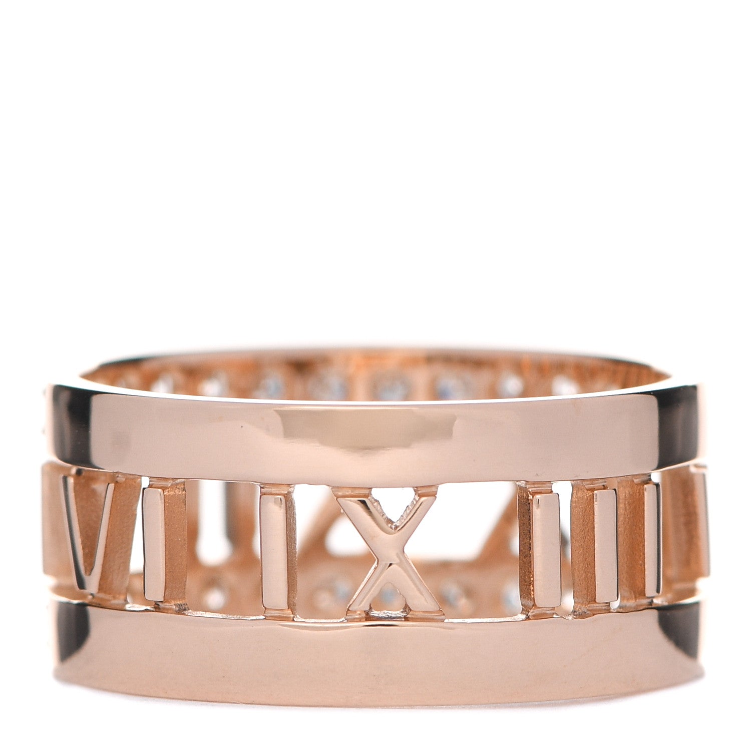 Tiffany 18K Rose Gold Diamond Wide Atlas Open Ring 54 7 3 of 6