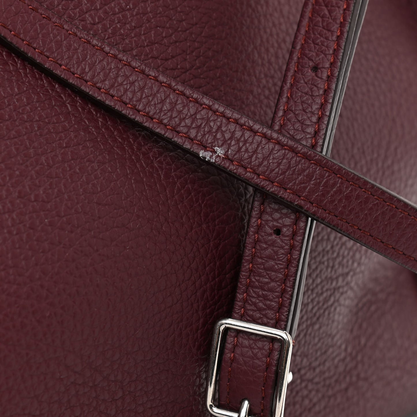 Supple Grained Calfskin Small Big Bag Wine