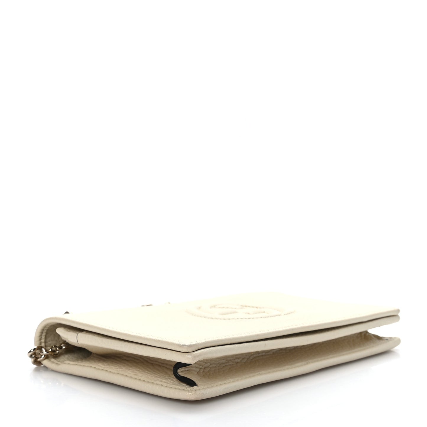 Pebbled Calfskin Soho Wallet on Chain Ivoire