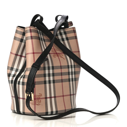 Burberry Haymarket Check Colours Small Lorne Bucket Crossbody Black 3 of 8