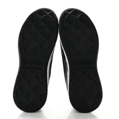 Chanel Velvet Calfskin Mixed Fibers CC Sneakers 38 Black 5 of 13