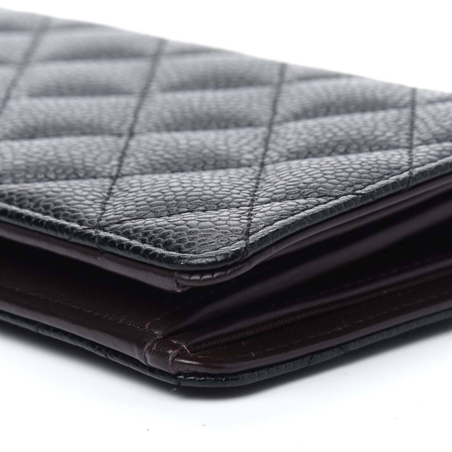 Caviar Quilted Yen Wallet Black