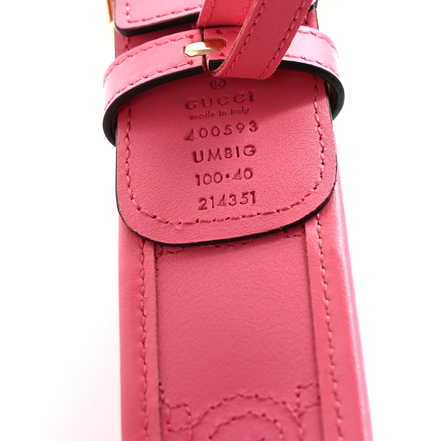 Calfskin GG Matelasse Marmont 40mm Belt 100 40 Perfect Pink