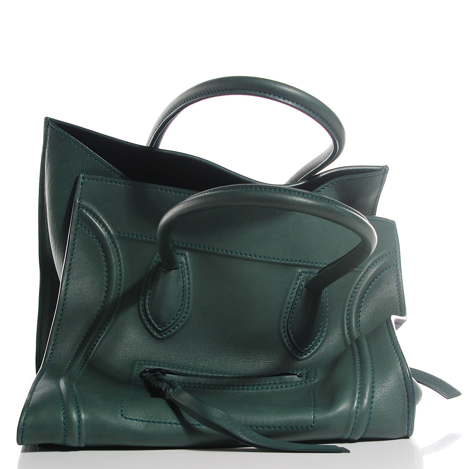 Celine Calfskin Medium Phantom Luggage Emerald Green 20 of 20