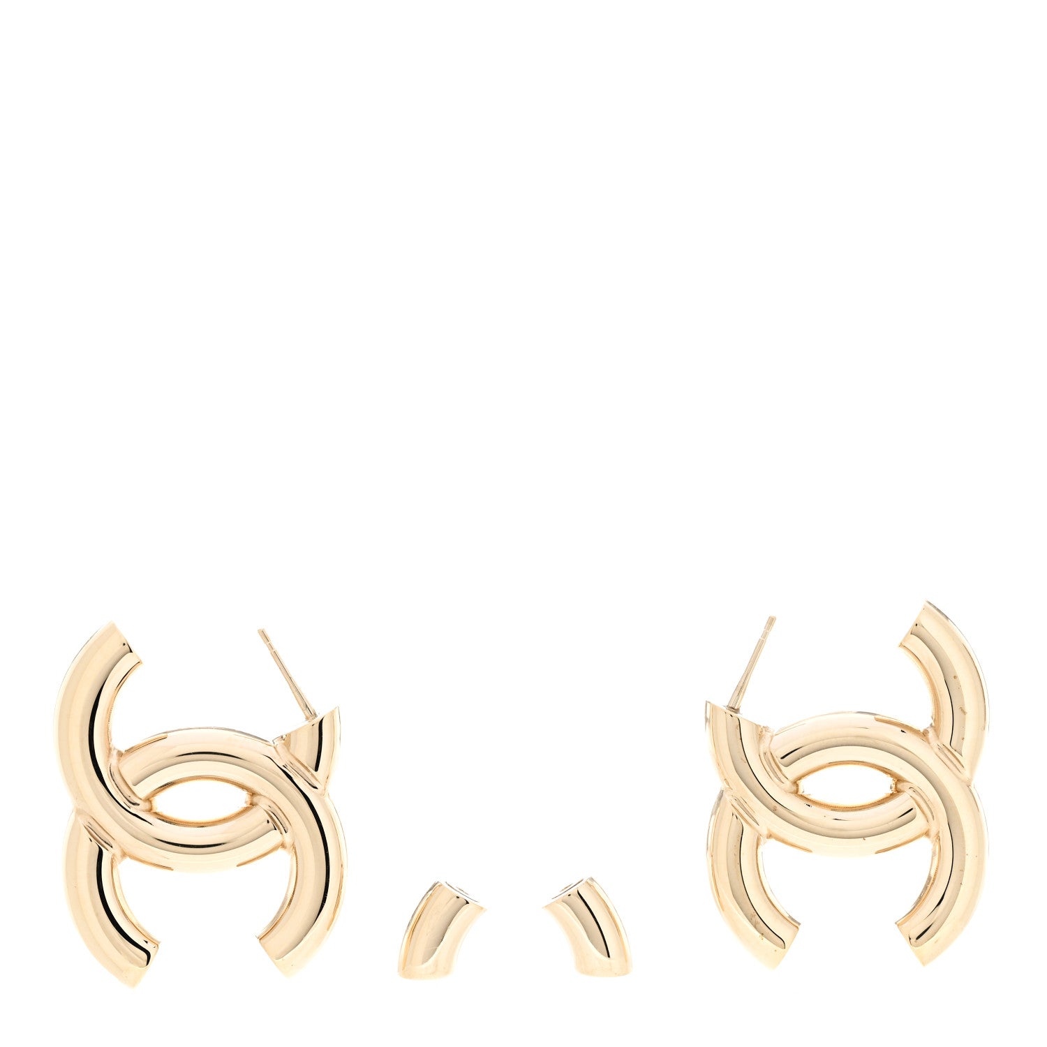 Chanel Metal Large CC Earrings Light Gold 3 of 4