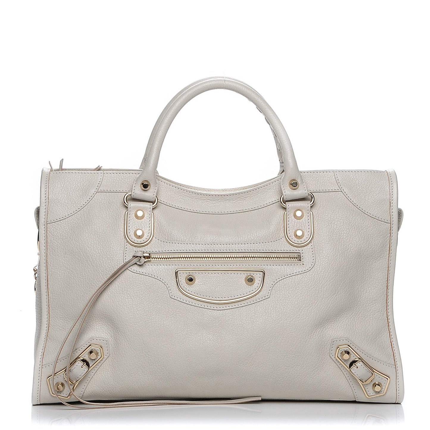 Chevre Gold Metallic Edge Hardware City Cream