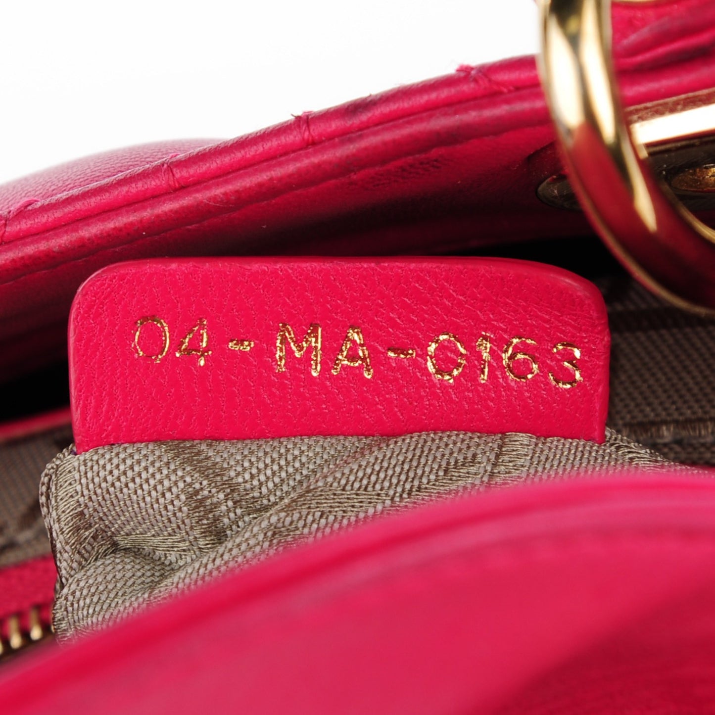 Lambskin Cannage Mini Lady Dior Fuchsia