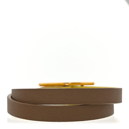 Hermes Epsom Swift Behapi Double Tour Bracelet XS Lime Etoupe 3 of 6