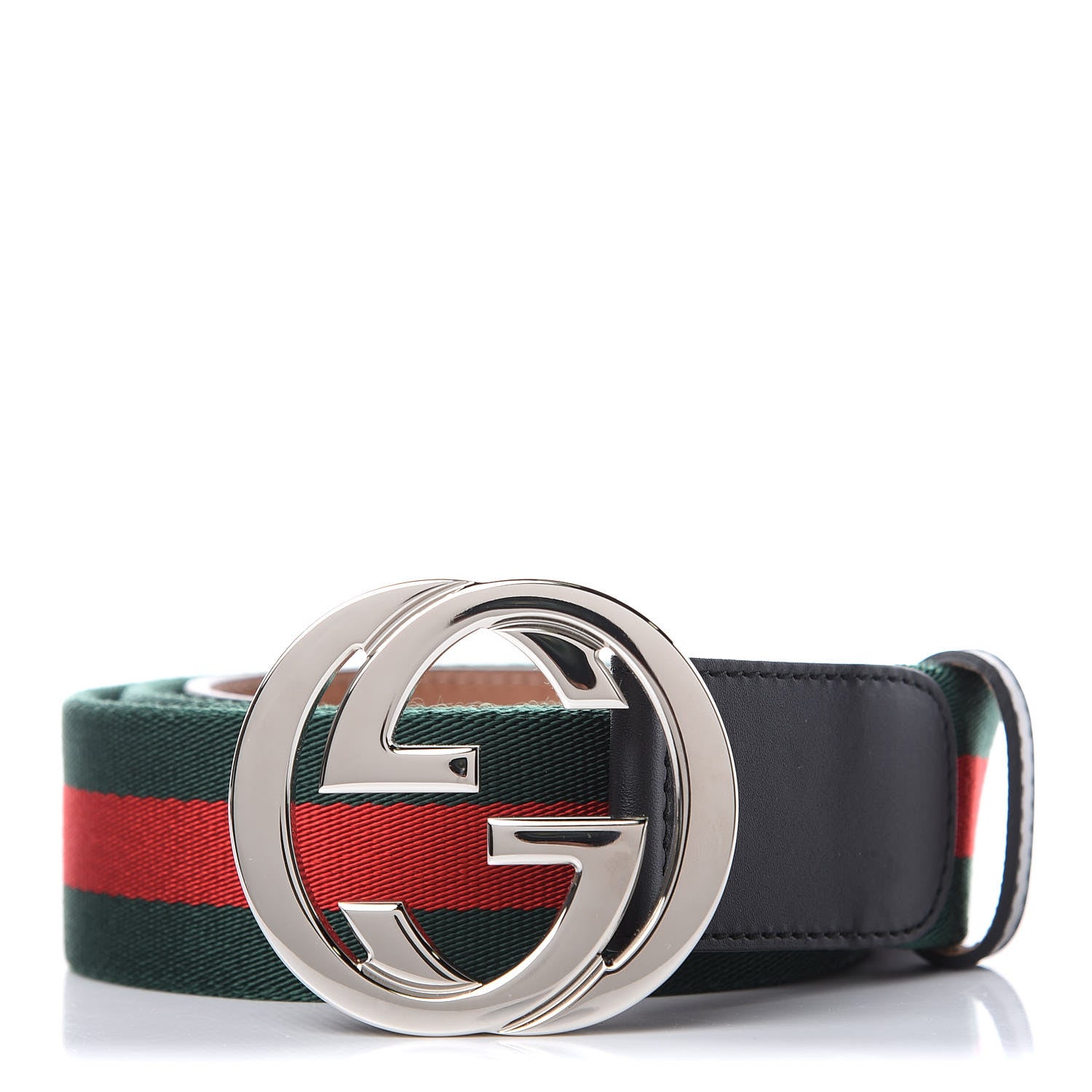 Gucci Calfskin Web Interlocking G Belt 95 38 Dark Brown 1 of 6