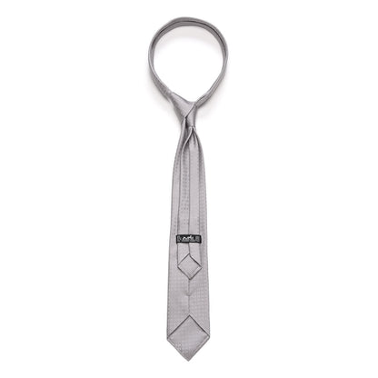 Hermes Mens Silk Printed Faconnee H Neck Tie Gris 3 of 4