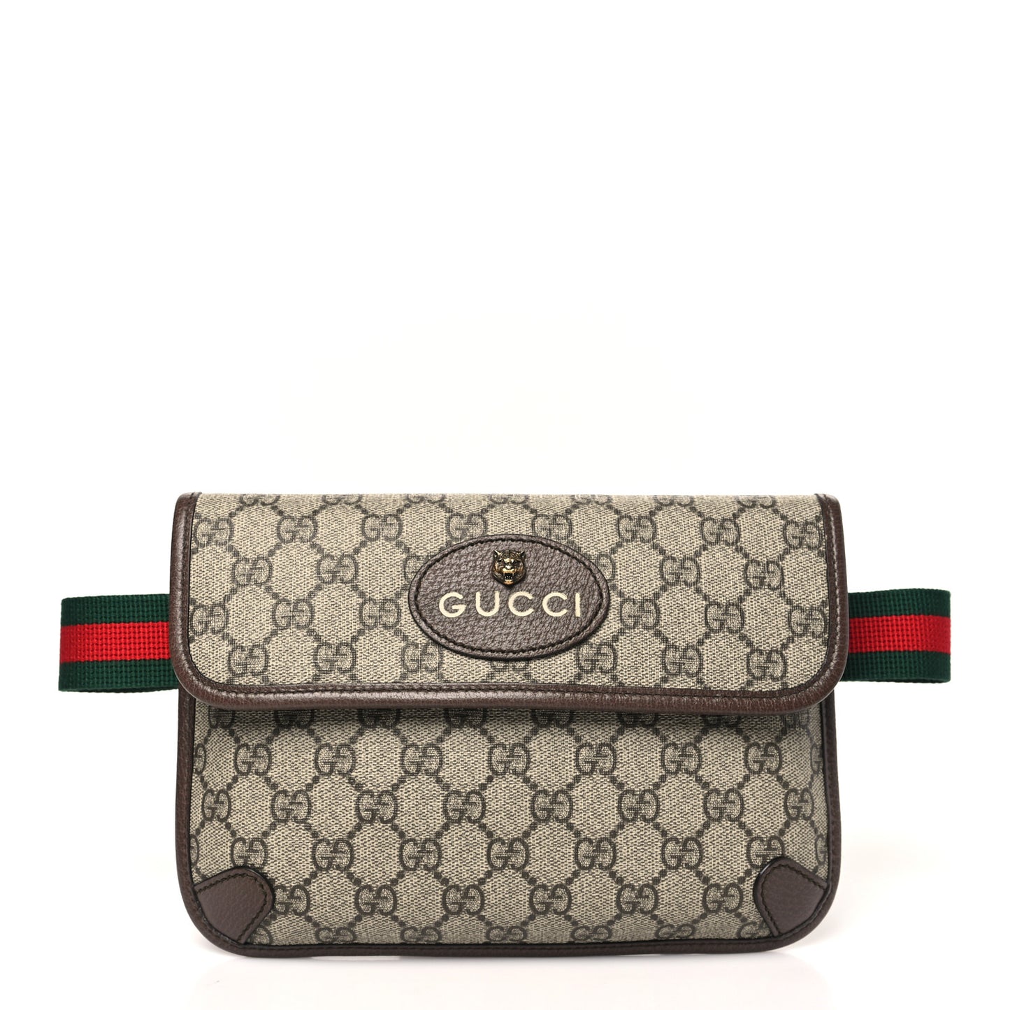 GG Supreme Monogram Neo Vintage Web Belt Bag Brown