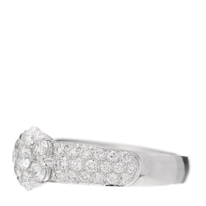 Van Cleef & Arpels 18K White Gold Diamond Fleurette Three-Row Ring 52 6 3 of 5