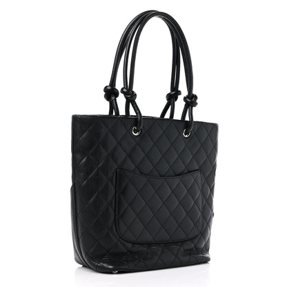 Chanel Calfskin Quilted Medium Cambon Tote Black White 3 of 13