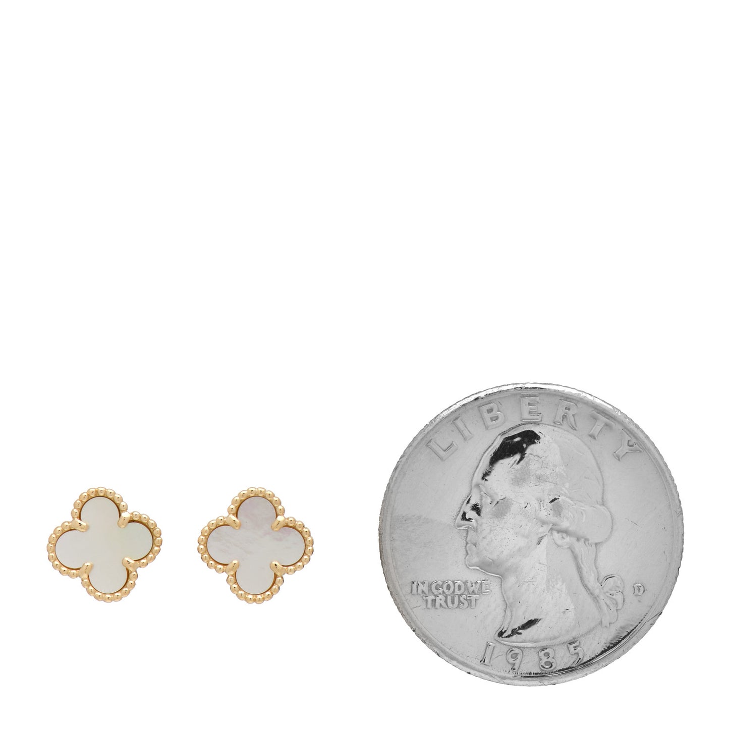 18K Yellow Gold Mother of Pearl Sweet Alhambra Earrings