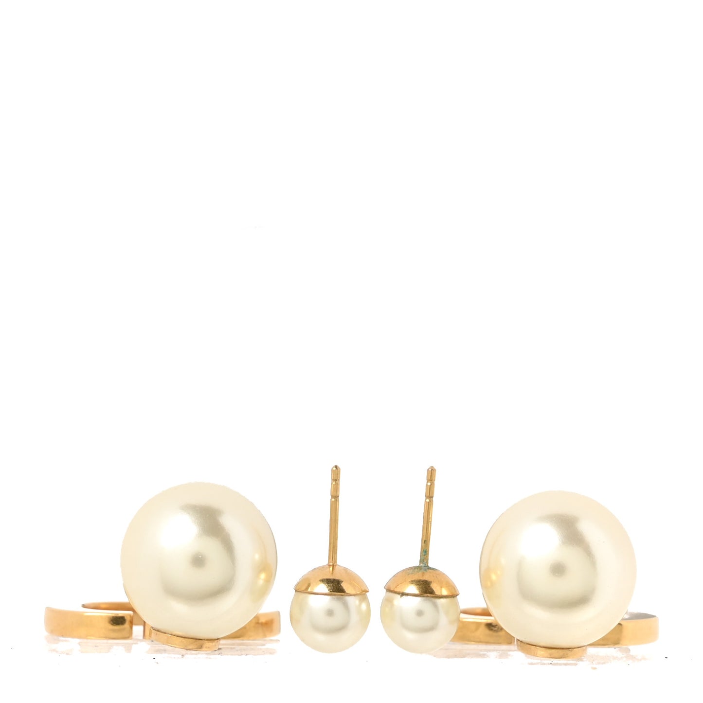 Pearl Enamel Tribal CD Drop Earrings Gold Black White