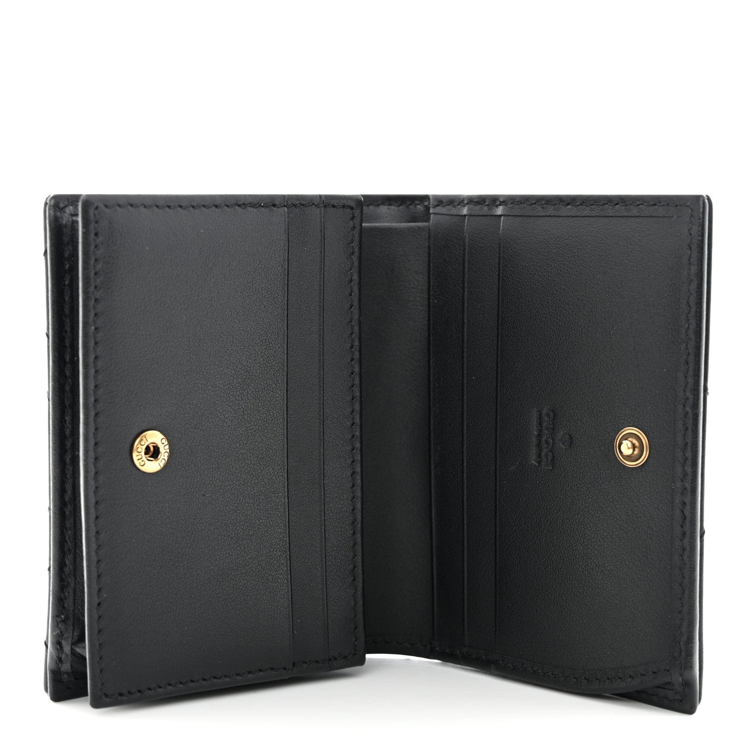 Gucci Calfskin Matelasse GG Marmont Card Case Wallet Black 5 of 10